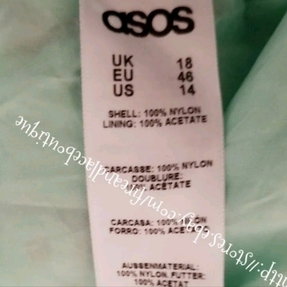 ASOS MINT FLORAL EMBROIDERED SKIRT SZ L 14 - Picture 5 of 6